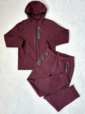Old Navy Kids Dynamic Fleece Maroon Zip Hoodie & Jogger Set